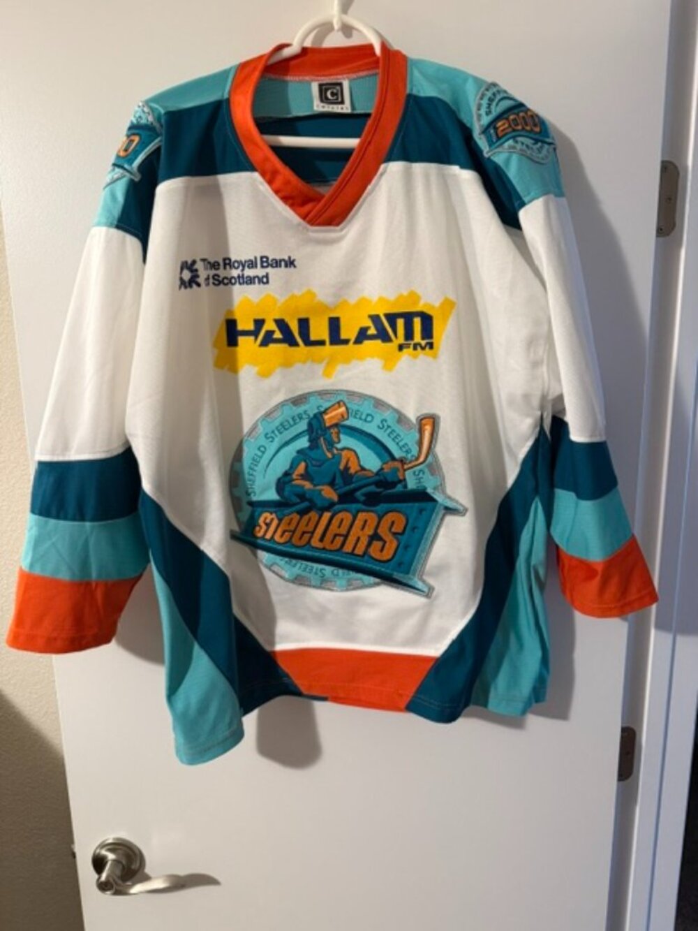 Sheffield Steelers 2000 Hockey Jersey Hallam FM Royal Bank of Scotland Men’s - L
